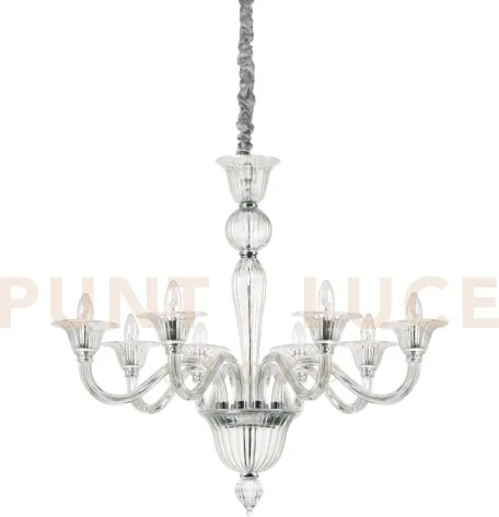 Brigitta lampadario a sospensione in vetro 8 luci attacco e14 d.89c...