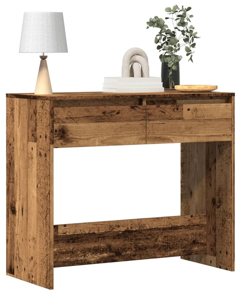 Tavolino Consolle Legno Vecchio 89x41x76,5 Cm İn Truciolato /