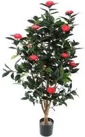 Albero di Camelia Artificiale con 678 Foglie e 28 Fiori Altezza 143 cm Rosa