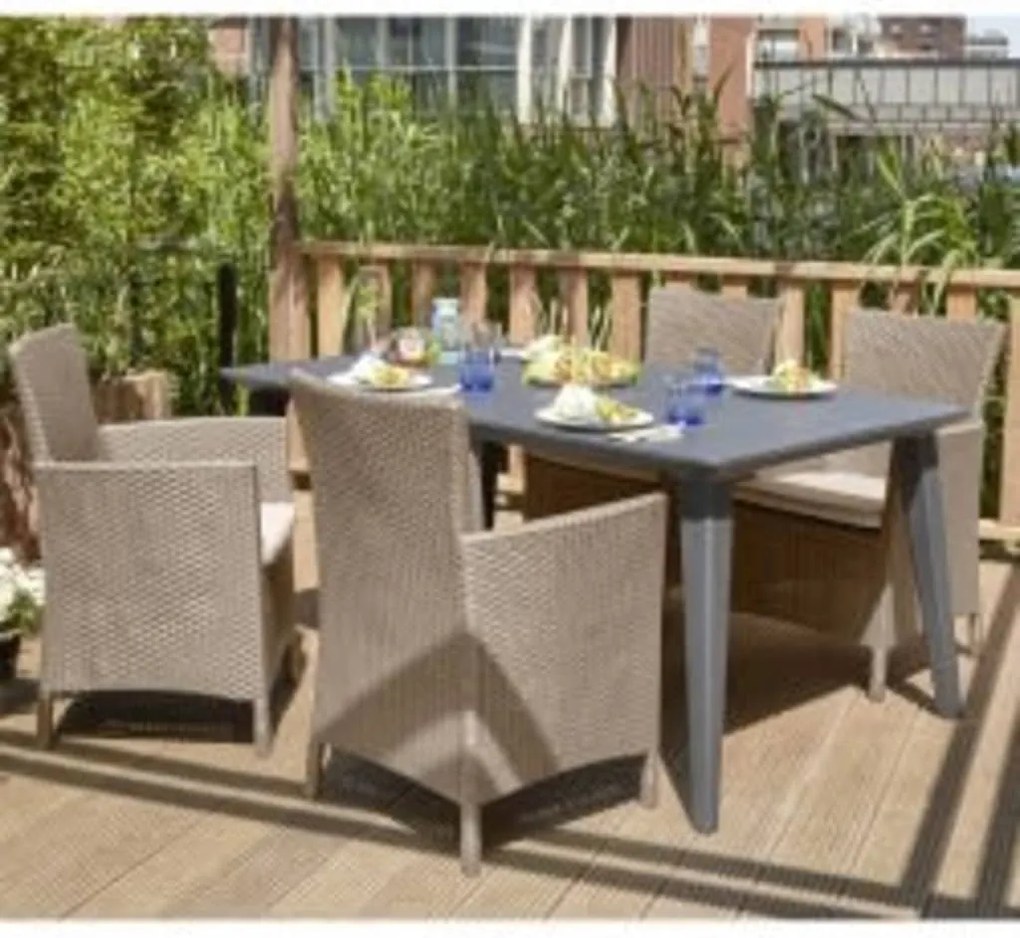 Allibert sedie da pranzo da giardino 2 pz iowa cappuccino 215519