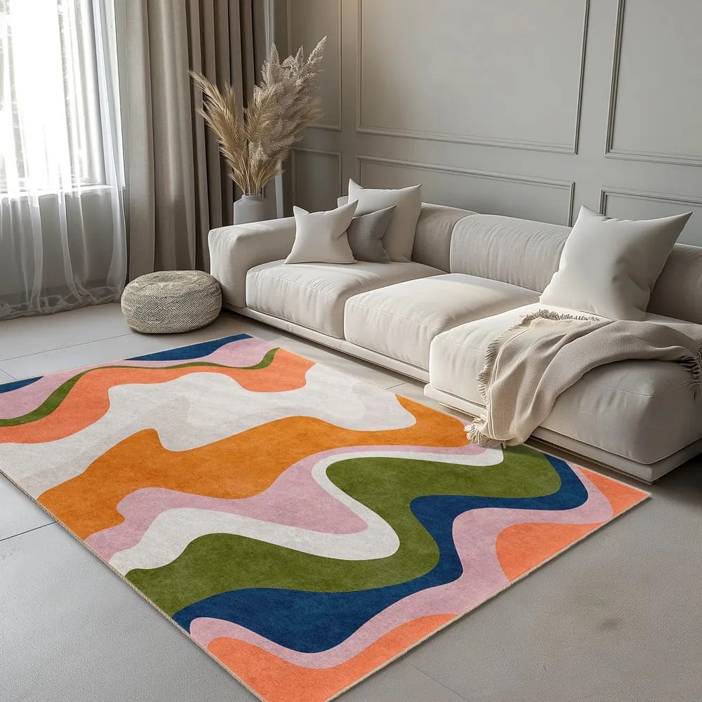 Tappeto arancione lavabile 120x180 cm Squiggly Orange – Mila Home