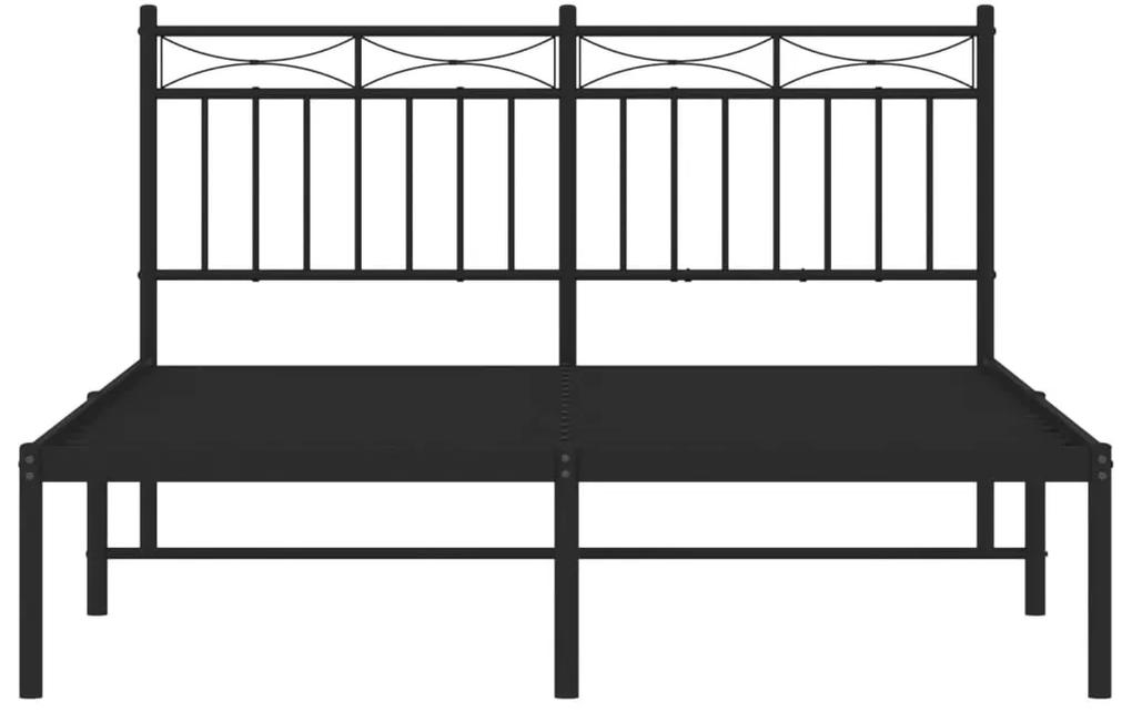 Giroletto con testiera in metallo nero 140x190 cm
