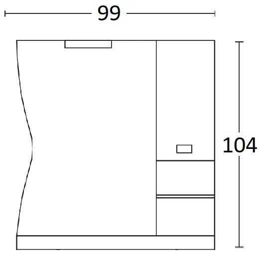 Specchio bagno con pensile e lampada LED ONDA 100 Bianco Nordico