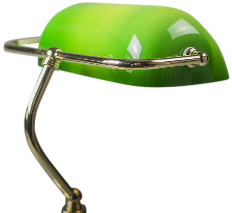 Lampada da tavolo intelligente ottone con vetro verde incl. Wifi P45 - Banker