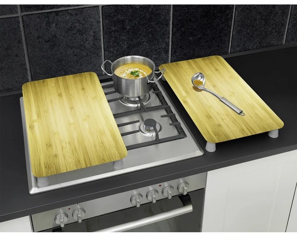 Coprifuoco in vetro temperato in set da 2 52x30 cm Wooden - Maximex
