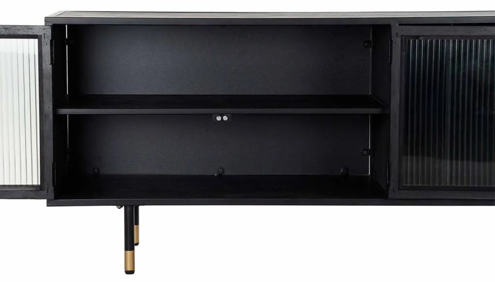 BUFFET IN VETRO NERO 150X38X55