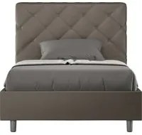 Letto 1 Piazza e Mezzo 110x210 cm con Rete e Contenitore Priya Cappuccino