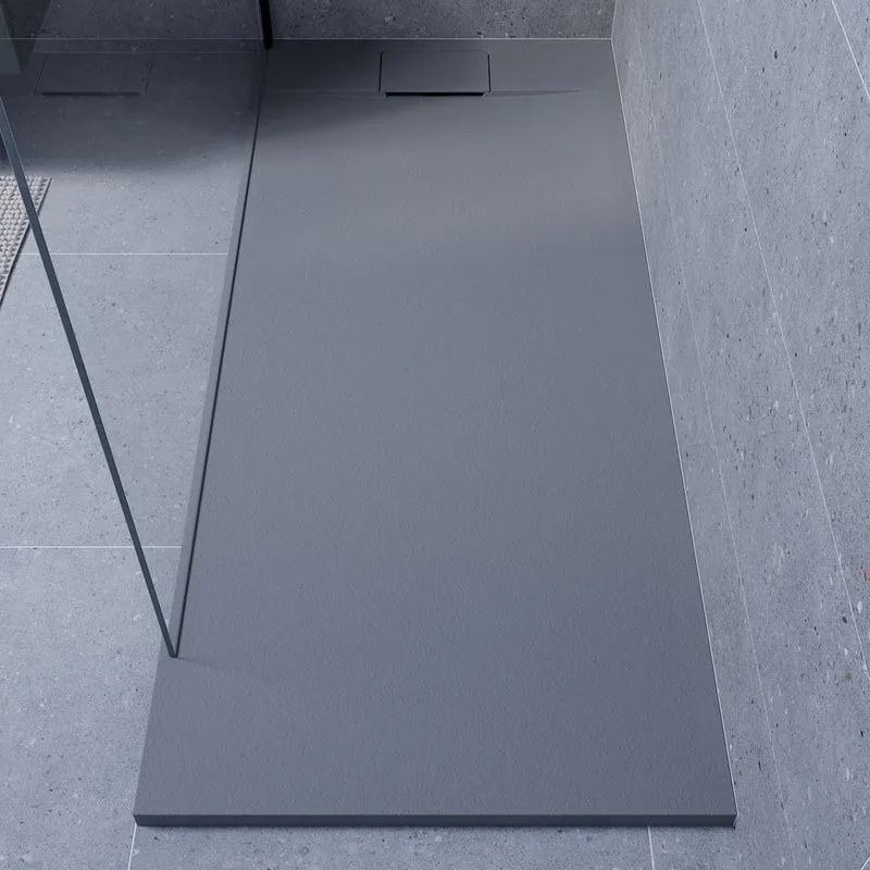 Piatto doccia NEO V2 SENSEA in composito minerale di resina gelificata Grigio L 70 x L 140 x H 3 cm