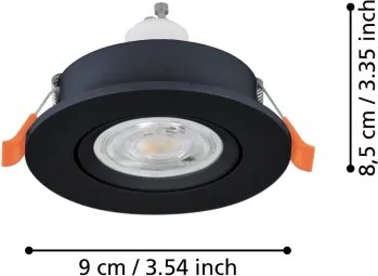 Eglo 902243 - Faretto LED da incasso BARRANCO 1xGU10/4,5W/230V nero