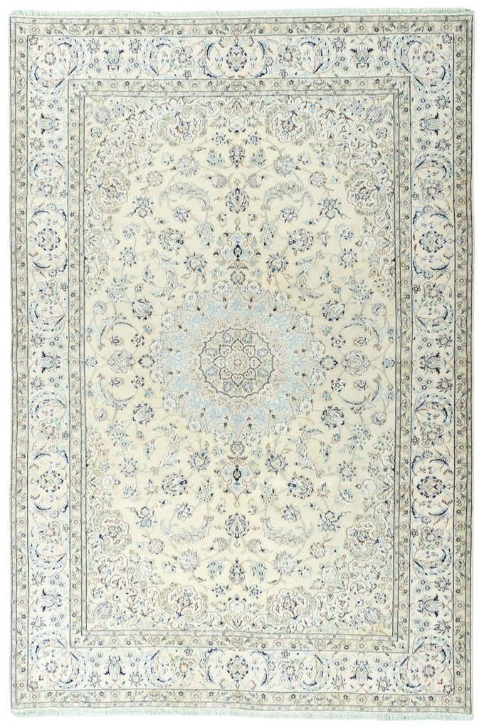 Nain Tappeto 200x290 Beige (Iran) Annodato A Mano