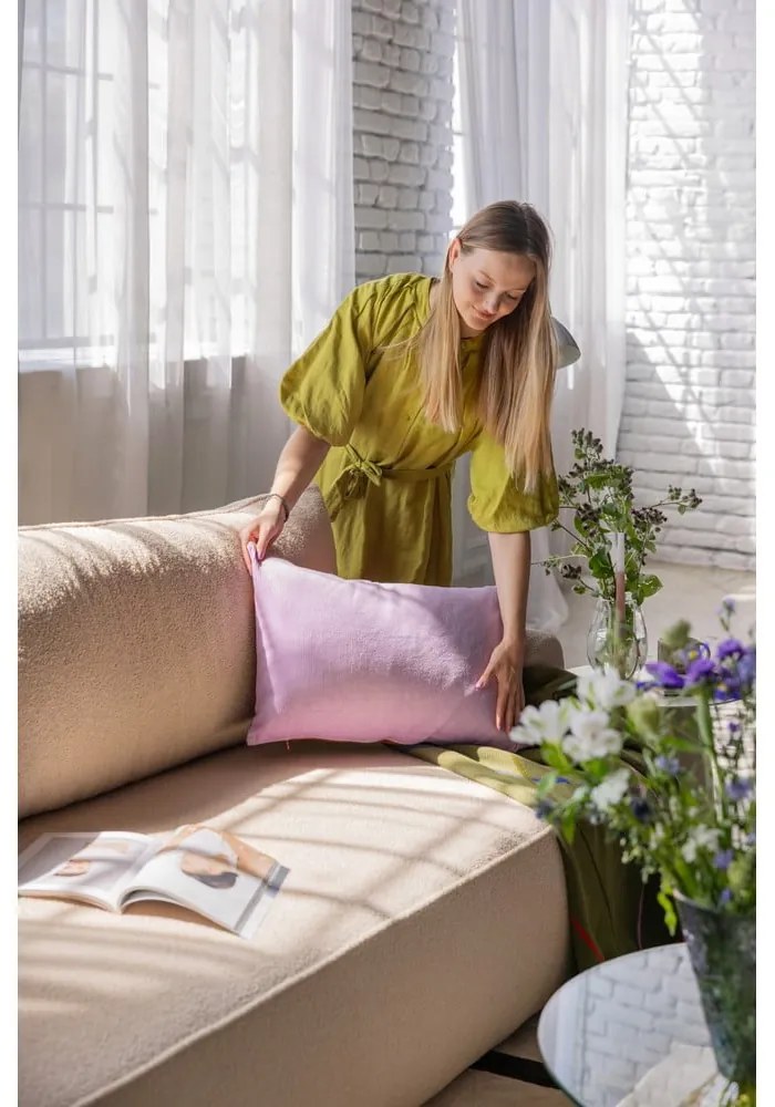 Divano grigio allungabile con rivestimento in bouclé 247 cm Quinoa – Bonami Selection