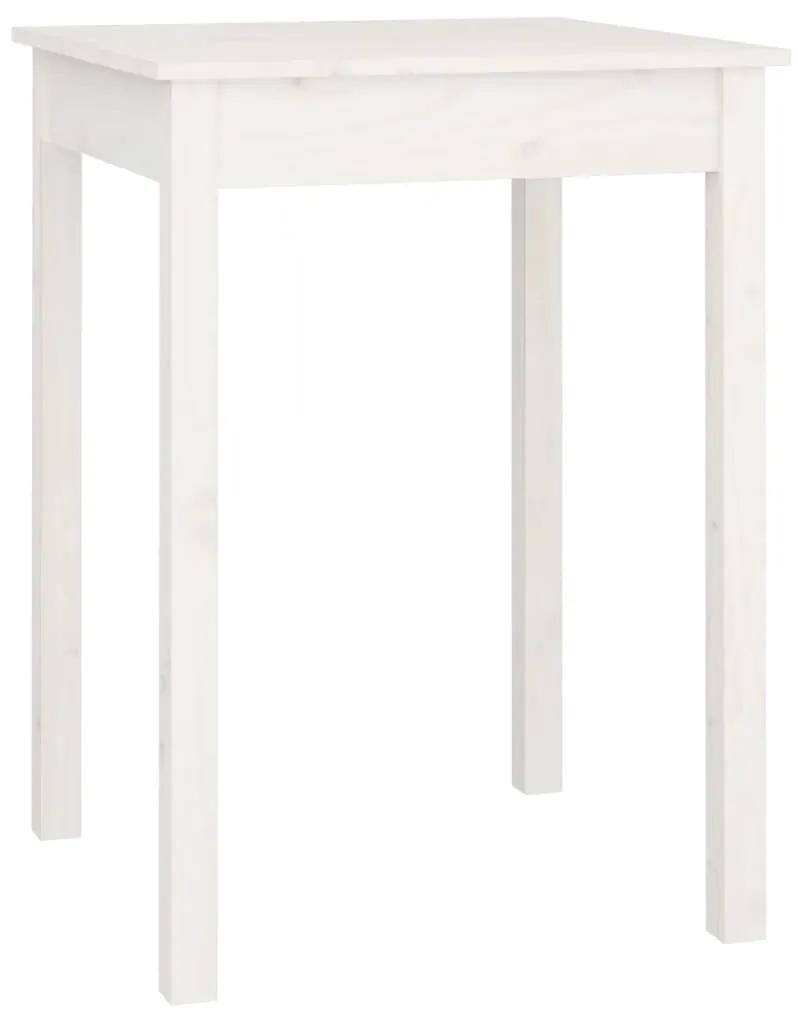 Tavolo da pranzo bianco 55x55x75 cm in legno massello di pino