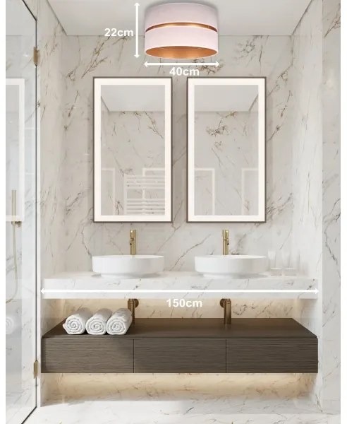 Duolla - Plafoniera DUO 1xE27/15W/230V diametro 40 cm beige/oro