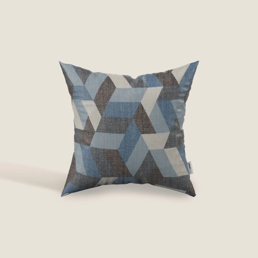 Unreal cuscini a fantasia geometriche in tessuto idrorepellente disponibile in diverse colorazioni blu