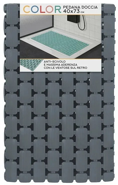 Tappetino antiscivolo doccia grigio 40x73 cm in plastica Spring
