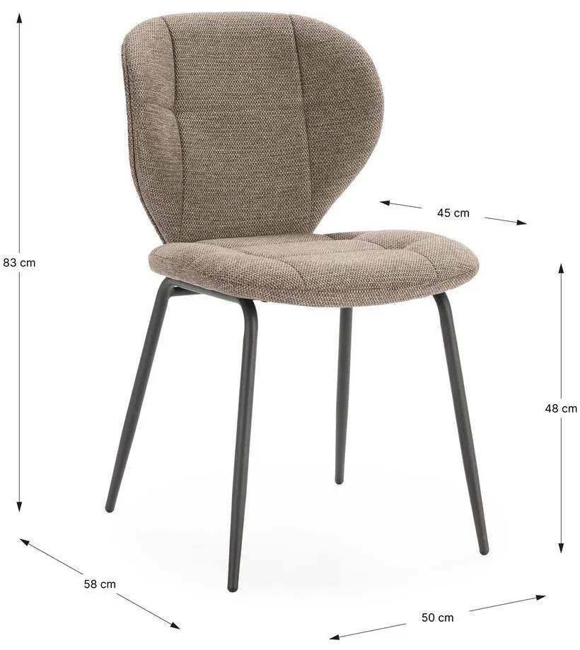 Sedie da pranzo in set beige 2 pz Maori – Marckeric