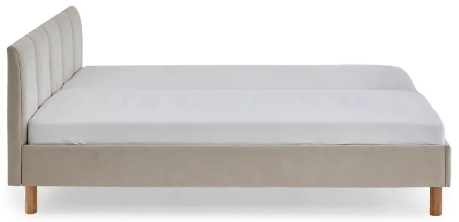 Letto matrimoniale imbottito beige rete non inclusa 180x200 cm Joker – Meise Möbel