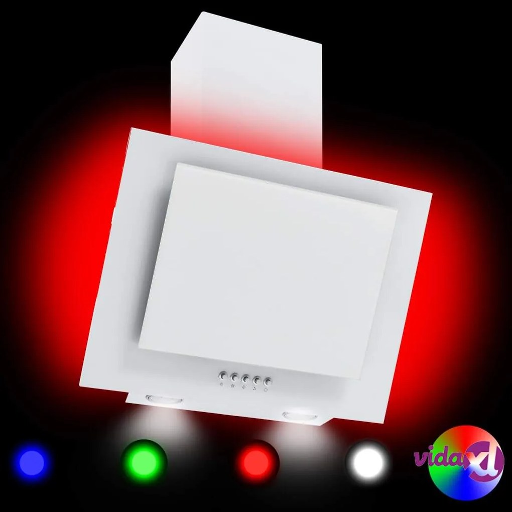 vidaXL Cappa RGB con LED 60 cm in Acciaio Inox e Vetro Temperato