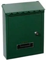 cassetta postale media con tetto e chiave a cilindro verde - cm.21x7x30h. - colore verde fer145749