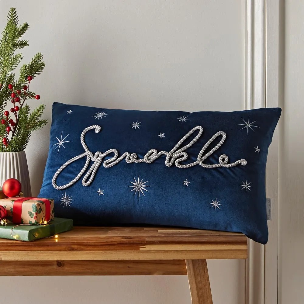 Cuscino decorativo in velluto con motivo natalizio 30x50 cm Sparkle - Catherine Lansfield