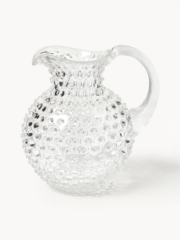 Brocca in vetro soffiato Hobnail 2 L