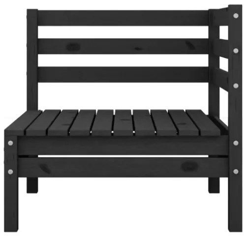 Set Divani da Giardino 5 pz Nero in Legno Massello di Pino