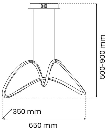 Lampadario LED su corda TESORO LED/48W/230V dorato