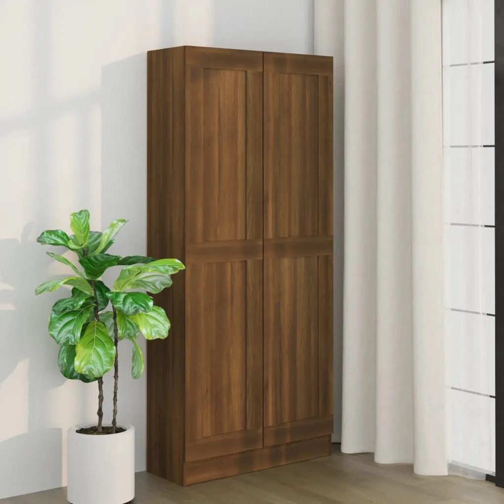 Comodino Rovere Marrone 82,5x30,5x185,5 Cm İn Legno Multistrato /