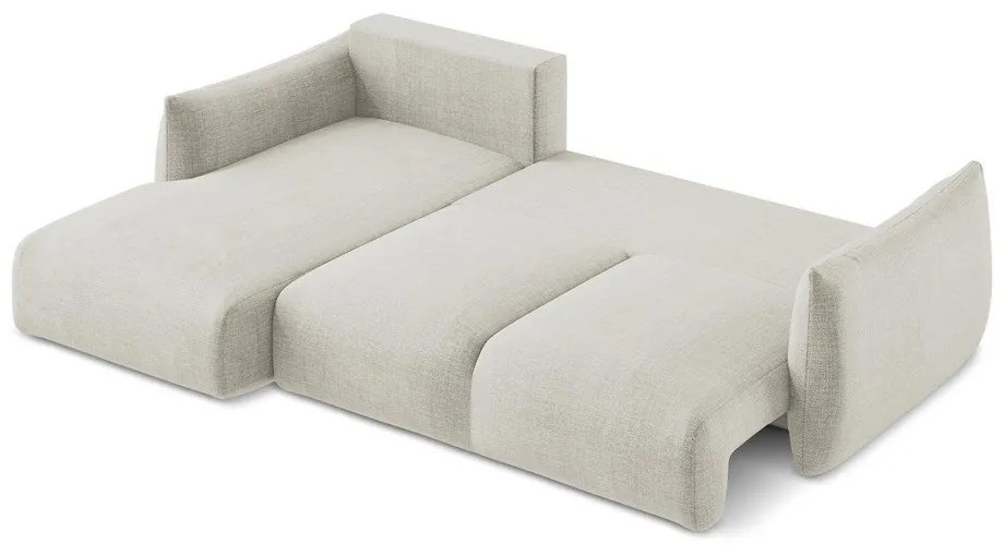 Divano angolare beige allungabile (con penisola a sinistra/con chaise lounge) Leila – Makamii