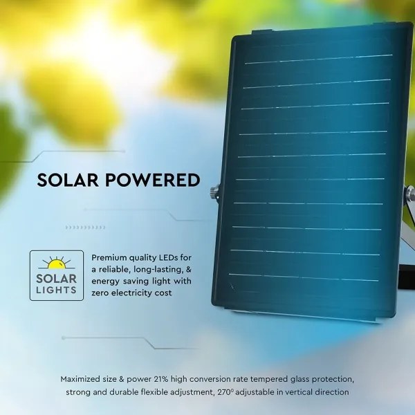 Faretto solare LED dimmerabile 10W 3,7V 4000/6000K IP65 con sensore + DO