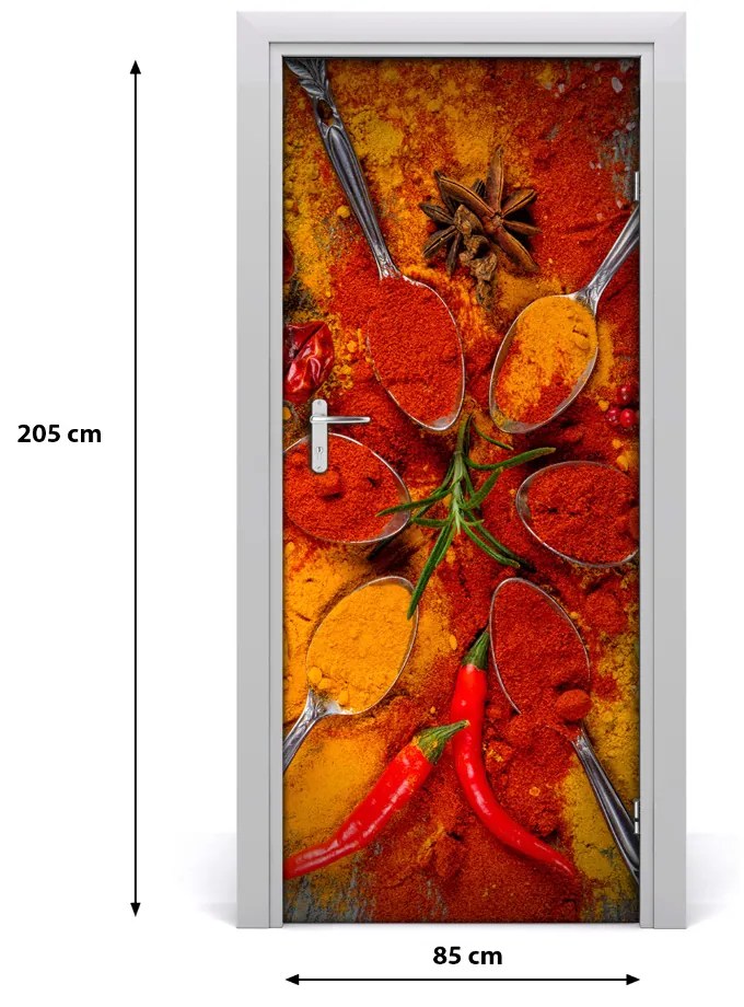 Adesivo per porta interna Spezie 85x205 cm