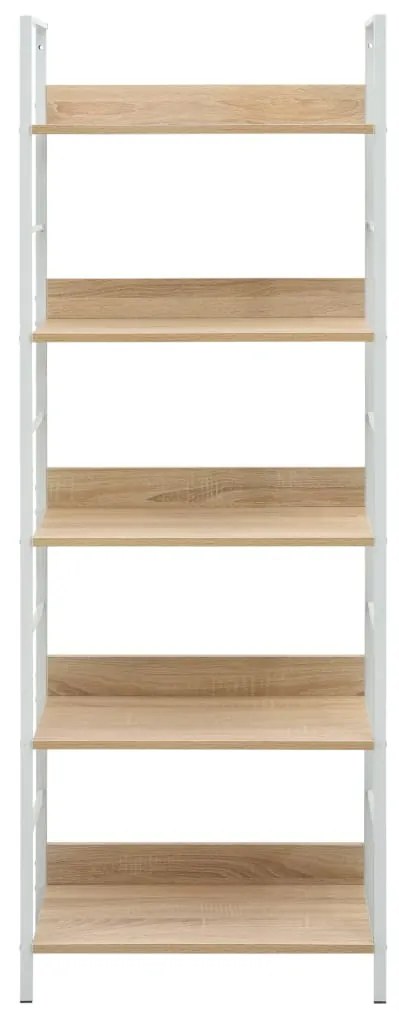 Scaffale libri 5 ripiani rovere 60x27,6x158,5 legno multistrato