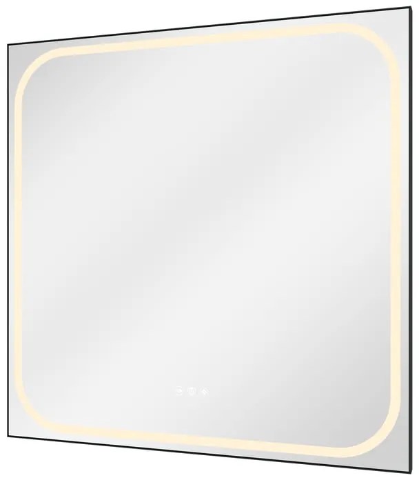 Specchio con illuminazione integrata bagno quadrato SENSEA L 80 x H 80 x P 3 cm grigio / argento
