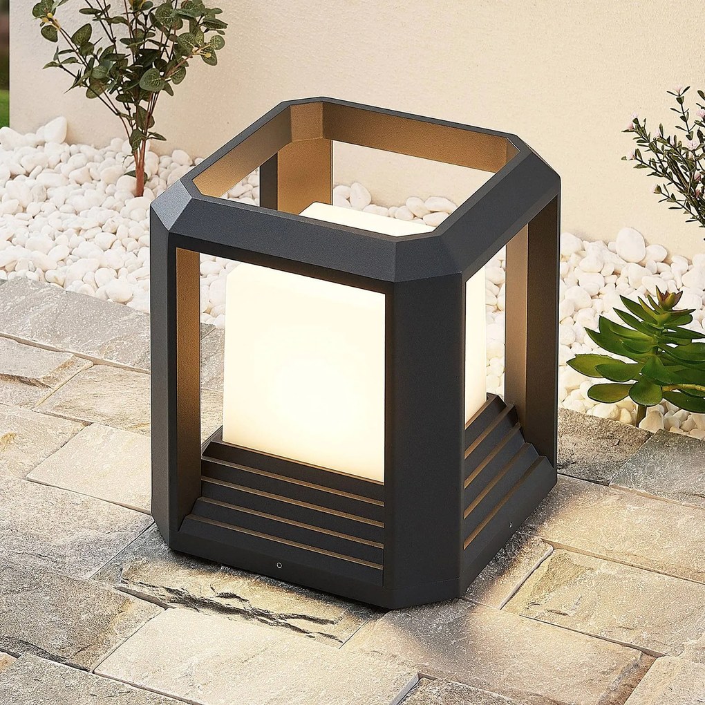 Lucande lampioncino LED Serenella, antracite, metallo, 27 cm