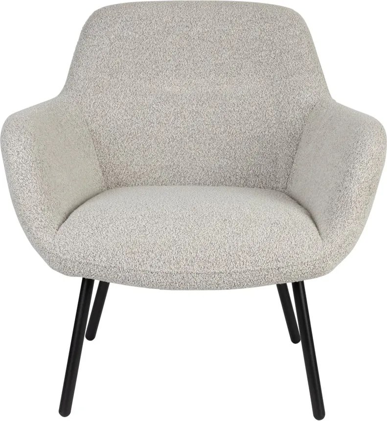 Poltrona bianca in tessuto bouclé Dude - White Label