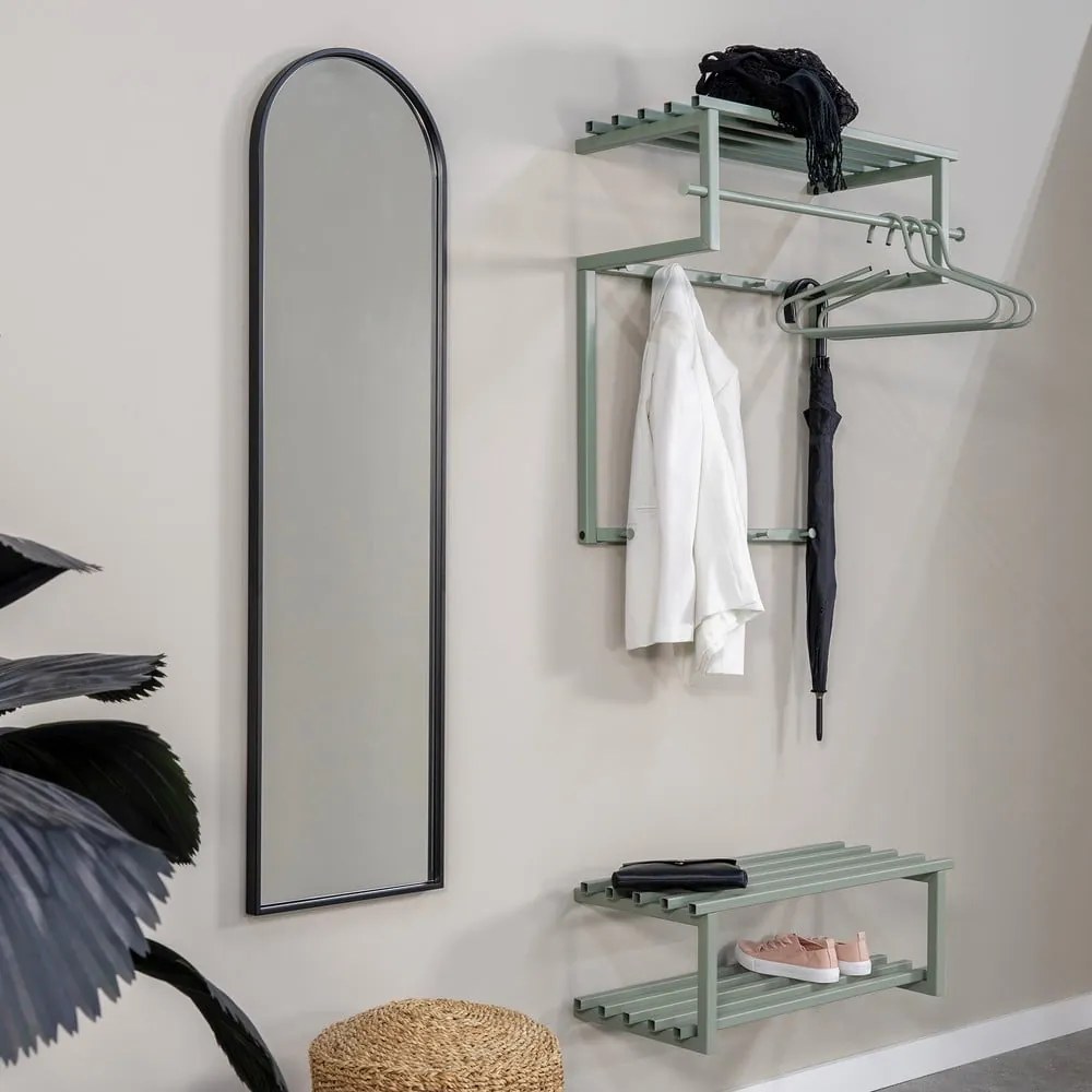 Attaccapanni da parete verde polveroso in metallo con scaffale 76 cm Rizzoli – Spinder Design