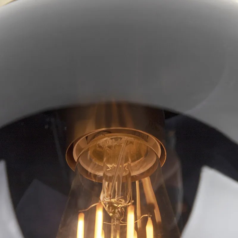 Plafoniera Art Déco ottone con vetro nero - Pallon
