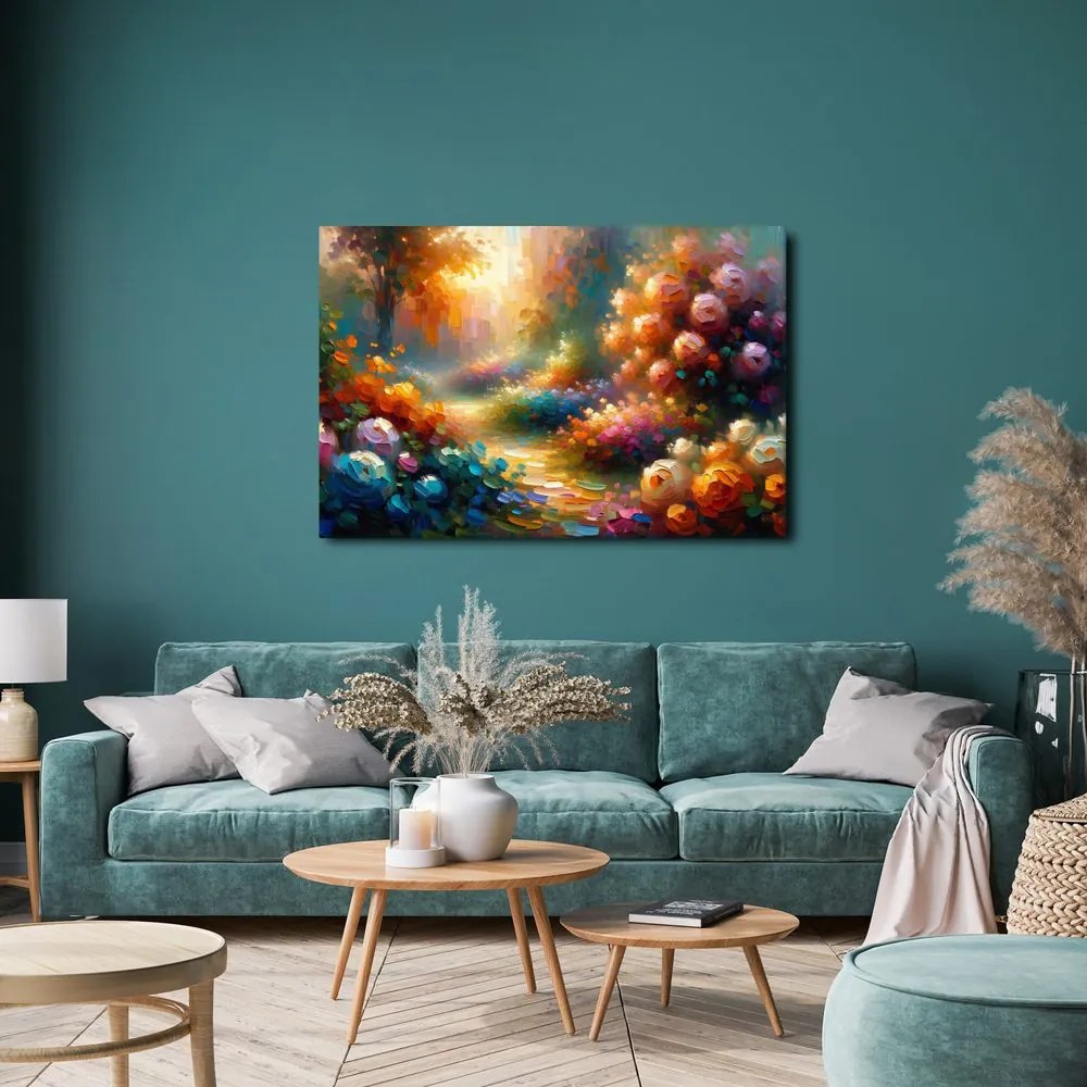 Quadro su tela – Sentiero tra i fiori