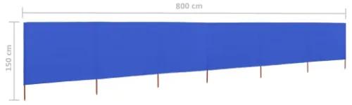 Paravento a 6 Pannelli in Tessuto 800x120 cm Azzurro