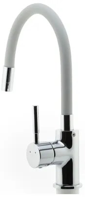 FERRO - Rubinetto per lavello con braccio flessible cromo lucido/grigio