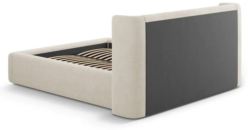 Letto matrimoniale imbottito color crema con contenitore con rete inclusa 200x200 cm Jason – Windsor &amp; Co Sofas