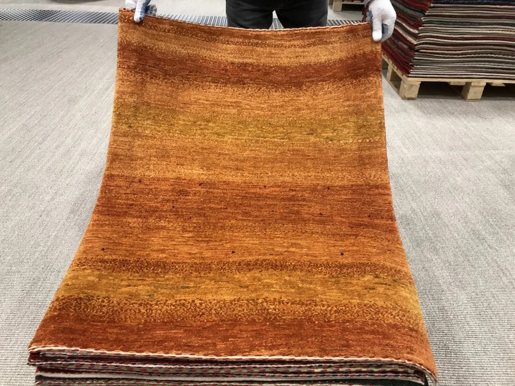 Loribaft Tappeto persiano 90x110 Giallo (Iran) Annodato A Mano