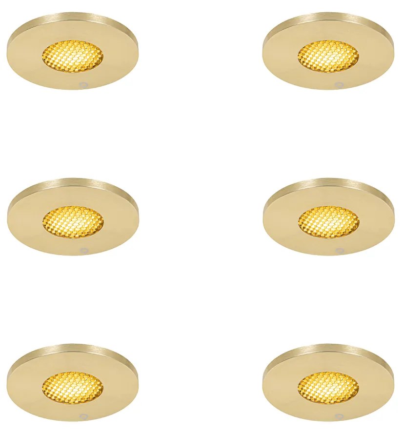 Set di 6 faretti da incasso moderni da bagno oro IP54 - Shed Honey