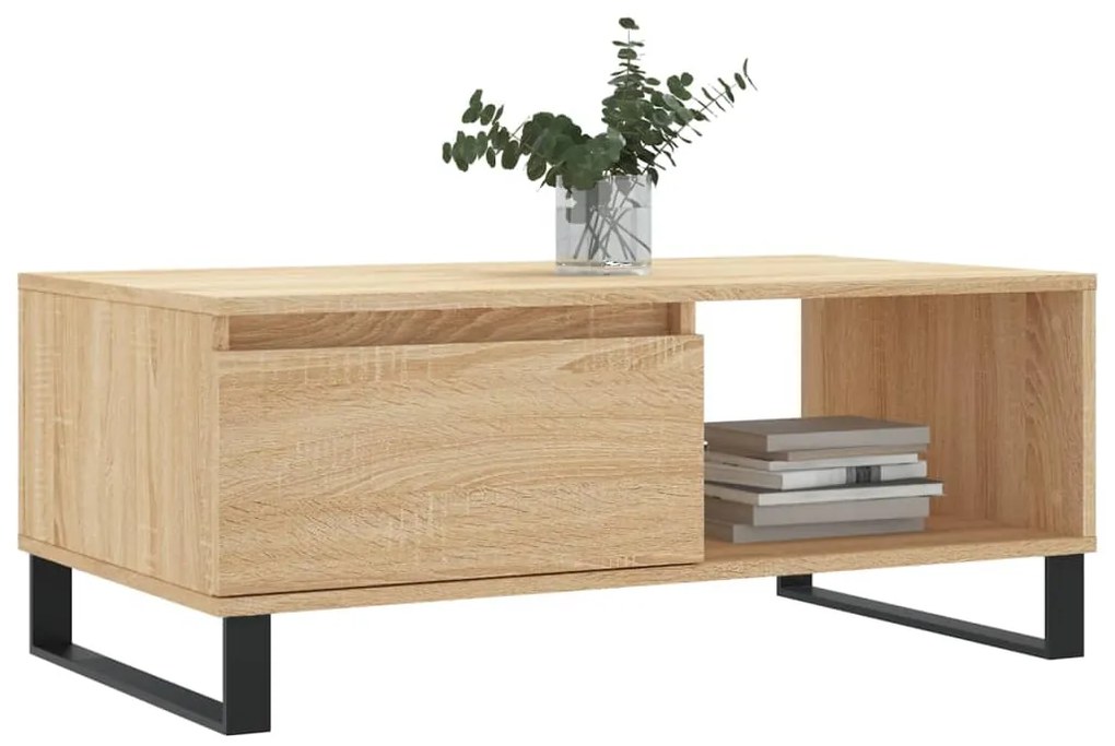 Tavolino salotto rovere sonoma 90x50x36,5 cm legno multistrato