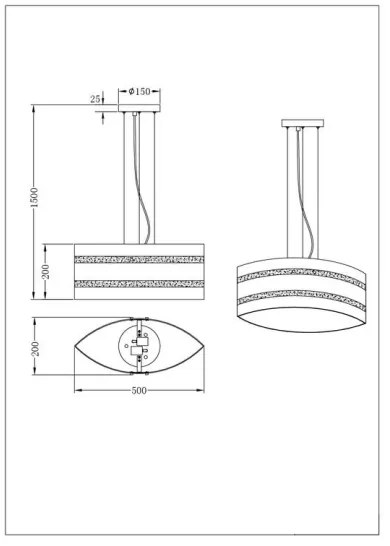 Trio - Lampadario a sospensione con filo NIKOSIA 2xE27/40W/230V oro
