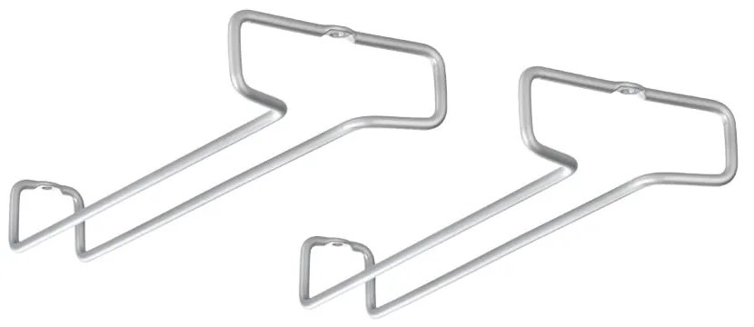 Set di portabicchieri da vino da parete argentati in acciaio 2 pz Rail – Metaltex