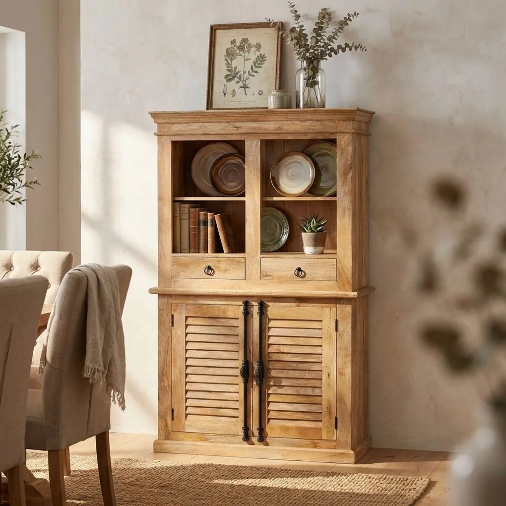 AROLD - mobile in legno di mango con 2 ante e 2 cassetti