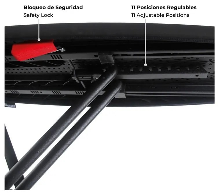 Asse da stiro 130x37 cm K-Surf Black Tube – Rolser