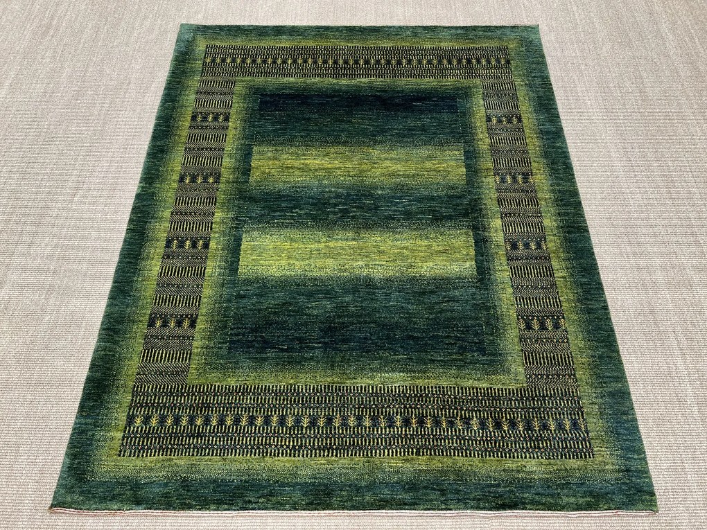 Loribaft Tappeto persiano 150 x 190 Verde (Iran) Annodato A Mano