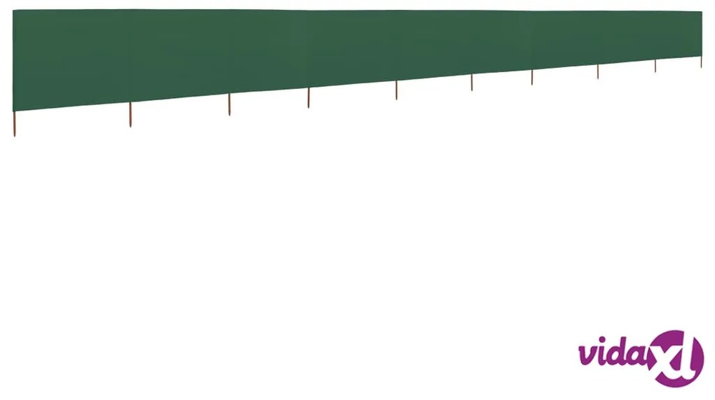 vidaXL Paravento a 9 Pannelli in Tessuto 1200x120 cm Verde